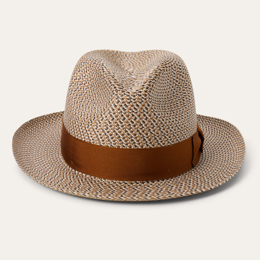 Emin Straw Fedora Brown Mix - Stetson