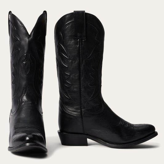 Ames Corded & Burnished Leather Boot Black - Stetson