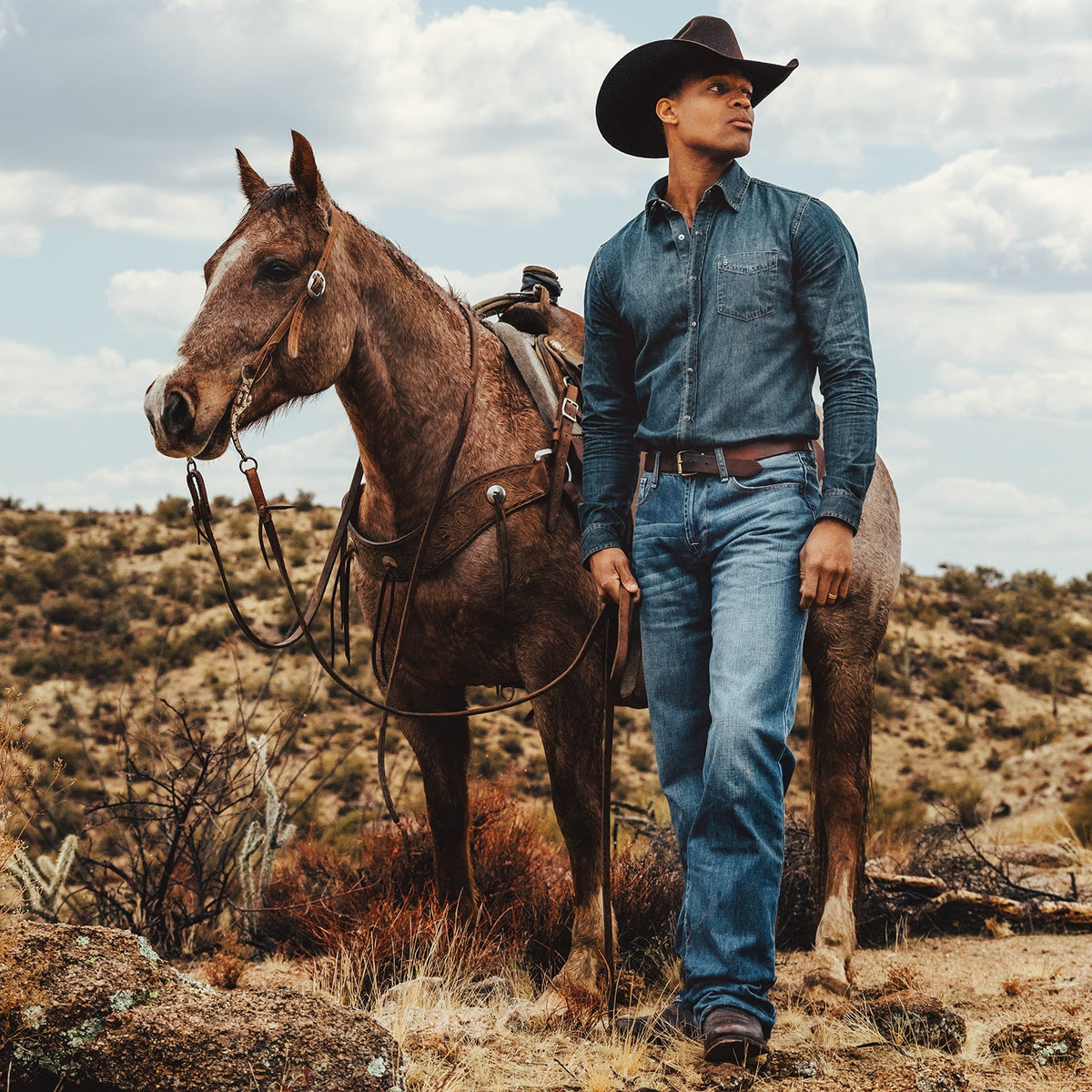 1312 Low-Rise Bootcut Jeans Medium Blue - Stetson