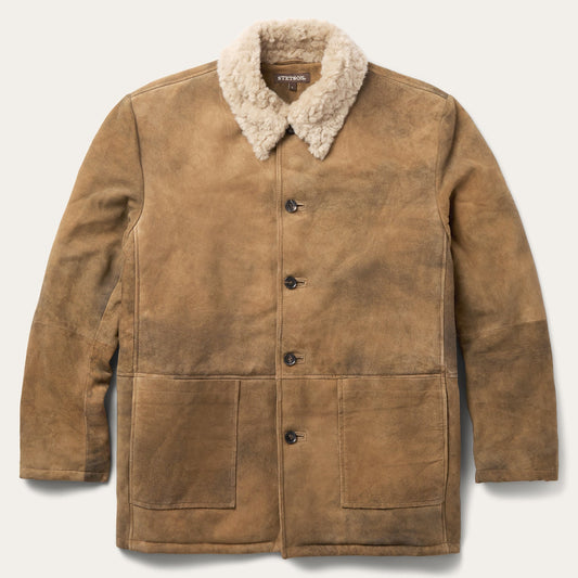 Antique Suede Shearling Jacket Brown - Stetson