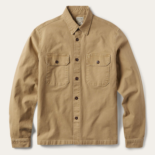 Camel Stretch Canvas Shirt Jacket Brown - Stetson