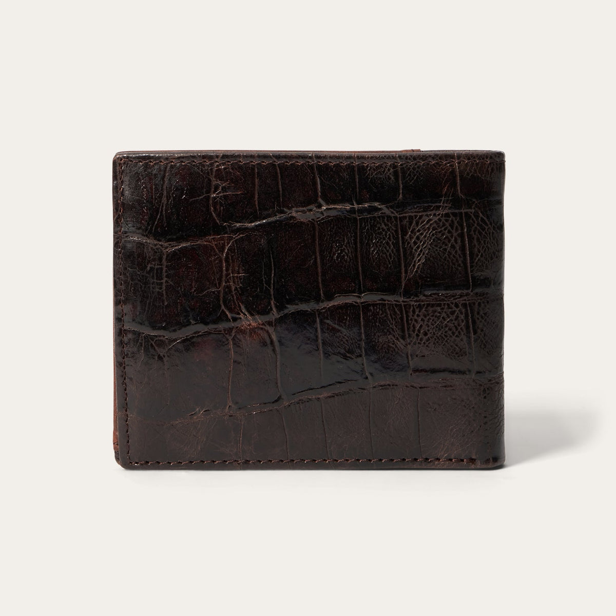 Tooled Embossed Croco Bi-Fold Wallet Brown - Stetson