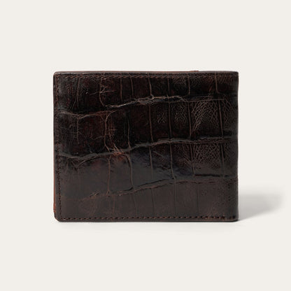 Tooled Embossed Croco Bi-Fold Wallet Brown - Stetson