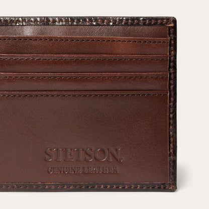 Tooled Embossed Croco Bi-Fold Wallet Brown - Stetson