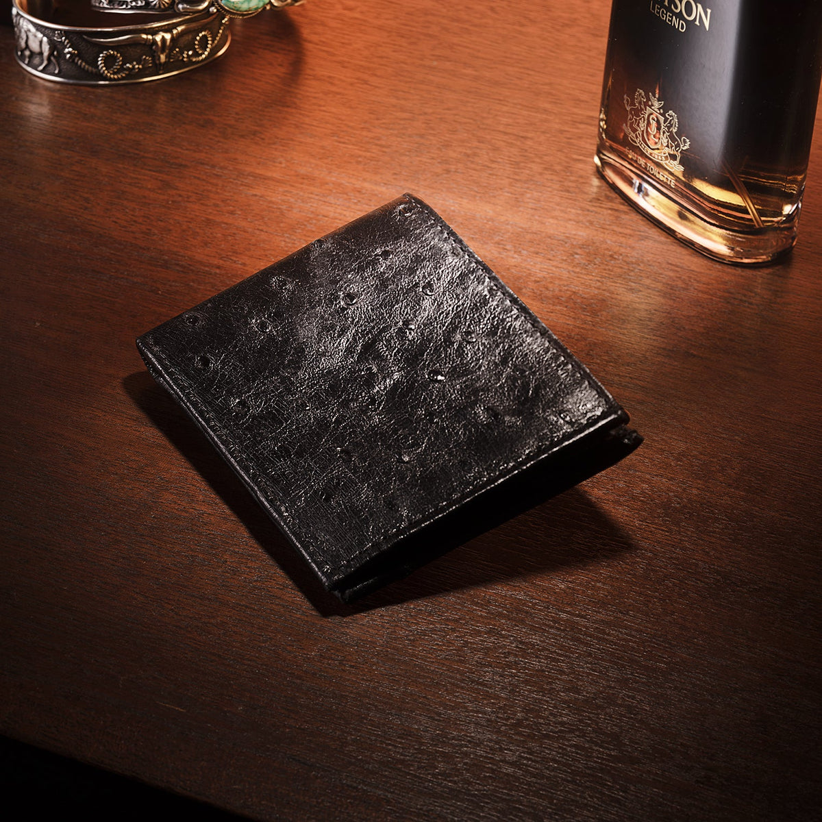 Ostrich Bi-Fold Wallet Black Classic - Stetson