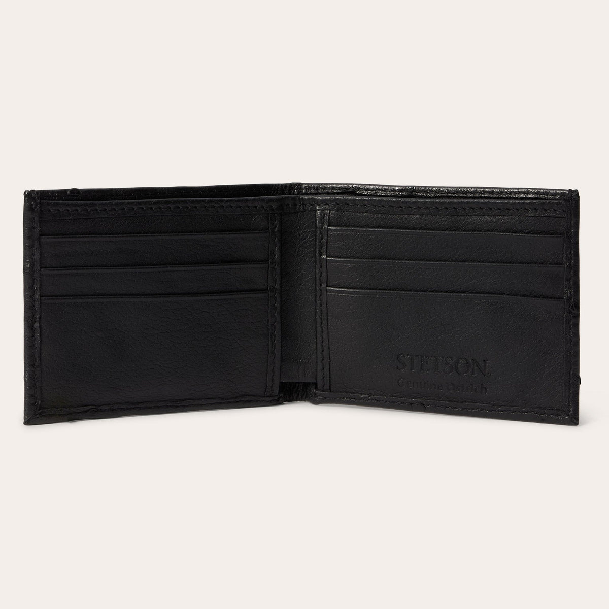 Ostrich Bi-Fold Wallet Black Classic - Stetson