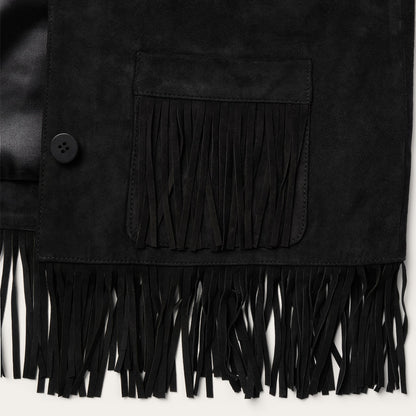 Fringe Suede Jacket Black - Stetson