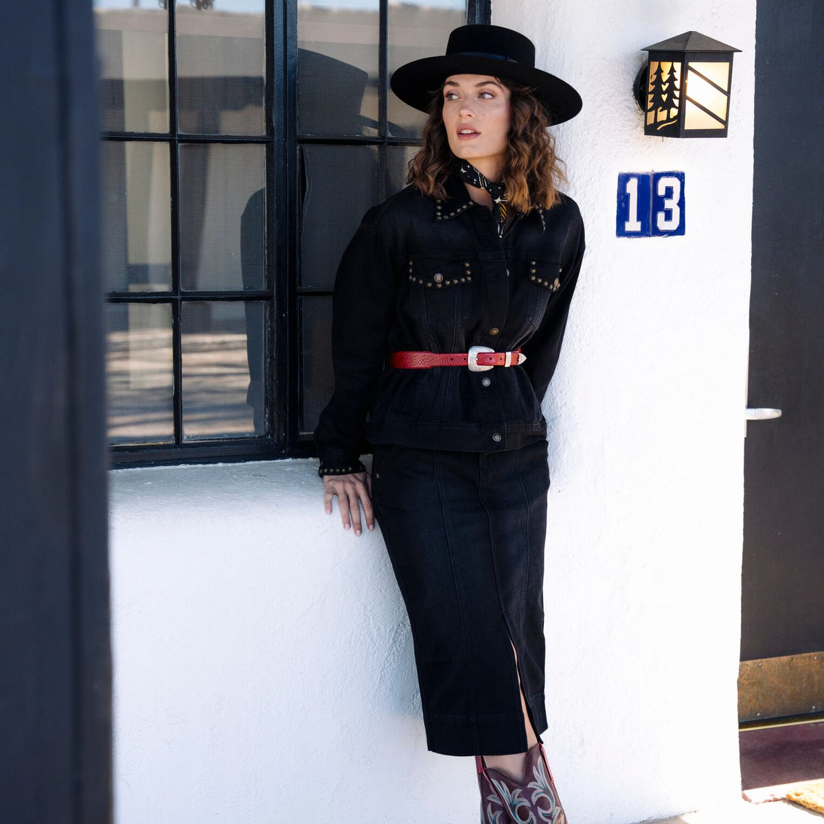 Studded Denim Jacket Black - Stetson