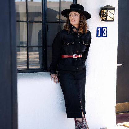 Studded Denim Jacket Black - Stetson