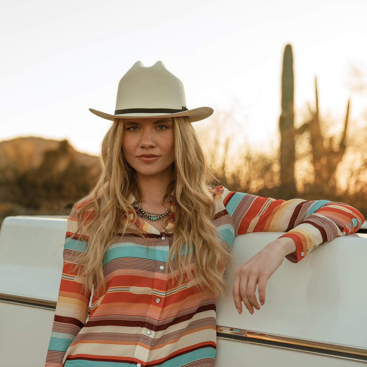 Open Road 6X Straw Cowboy Hat Natural - Stetson