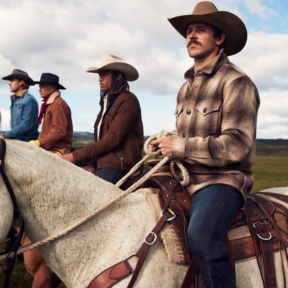 Wool Plaid Shirt Jacket Brown - Stetson