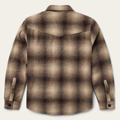 Wool Plaid Shirt Jacket Brown - Stetson