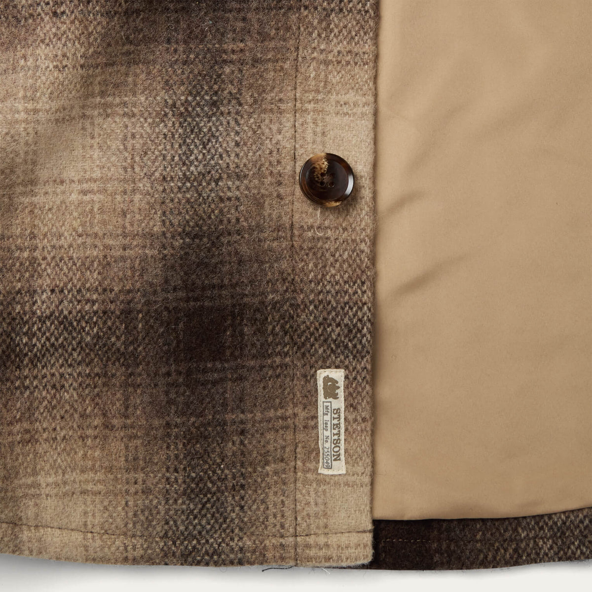 Wool Plaid Shirt Jacket Brown - Stetson