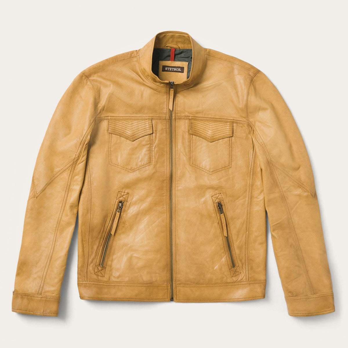 Butter Soft Distressed Leather Jacket Brown - Stetson