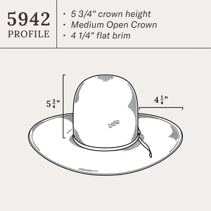 Classic 20X Open Crown Straw Cowboy Hat Ivory/Wheat - Stetson